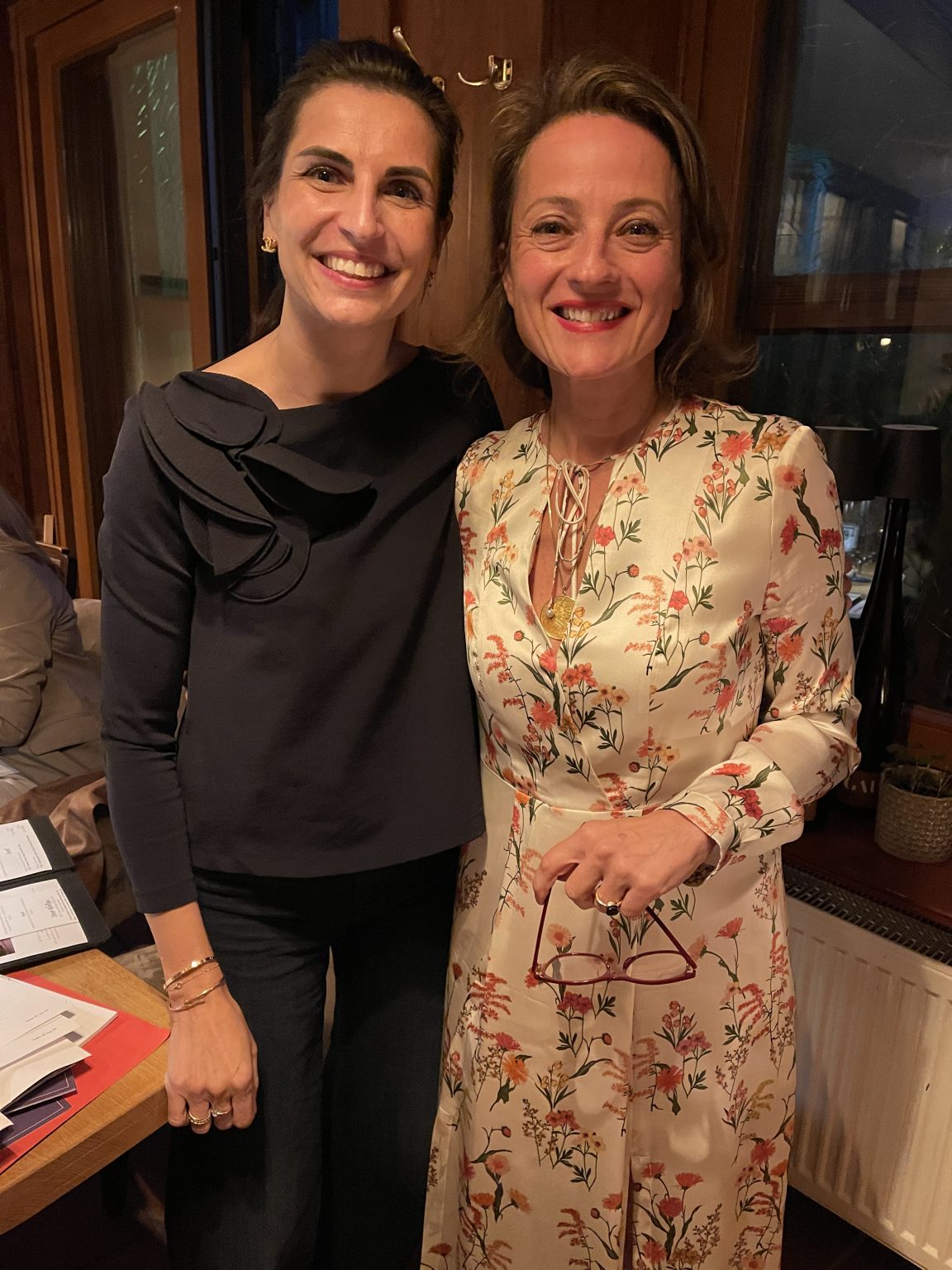 Dr. Zrinka with Dr. Kristin Rothe during a live reading and leadership conversation event in Frankfurt